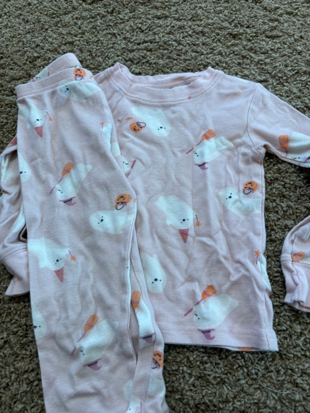 Carters 3T Pink Halloween Pjs Pajamas